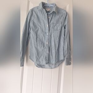 Cat & Jack Blue Button Down Shirt Lightweight Cotton